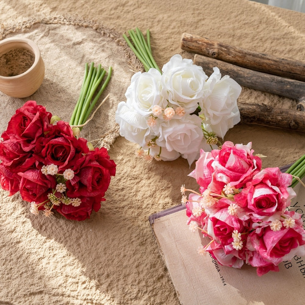 Decoration Wedding Hand-held Strawberry Rose Bouquet Artificial Flower