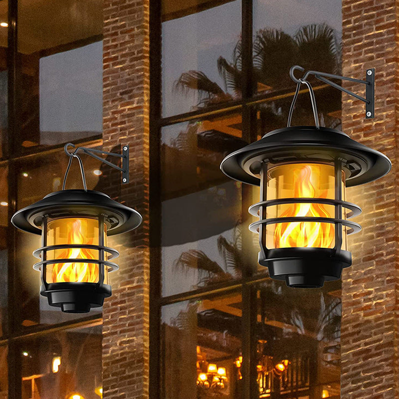 New Solar LED Outdoor Garden Glass Wall Lamp