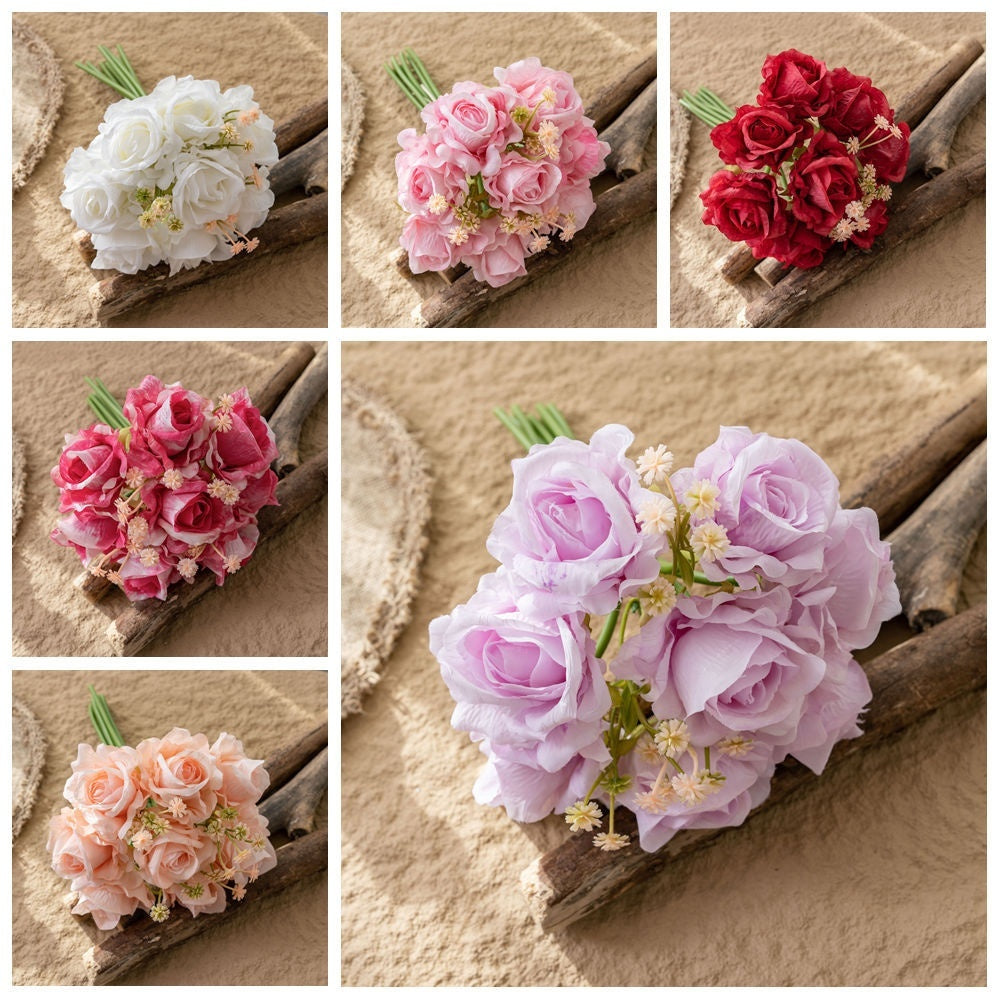 Decoration Wedding Hand-held Strawberry Rose Bouquet Artificial Flower